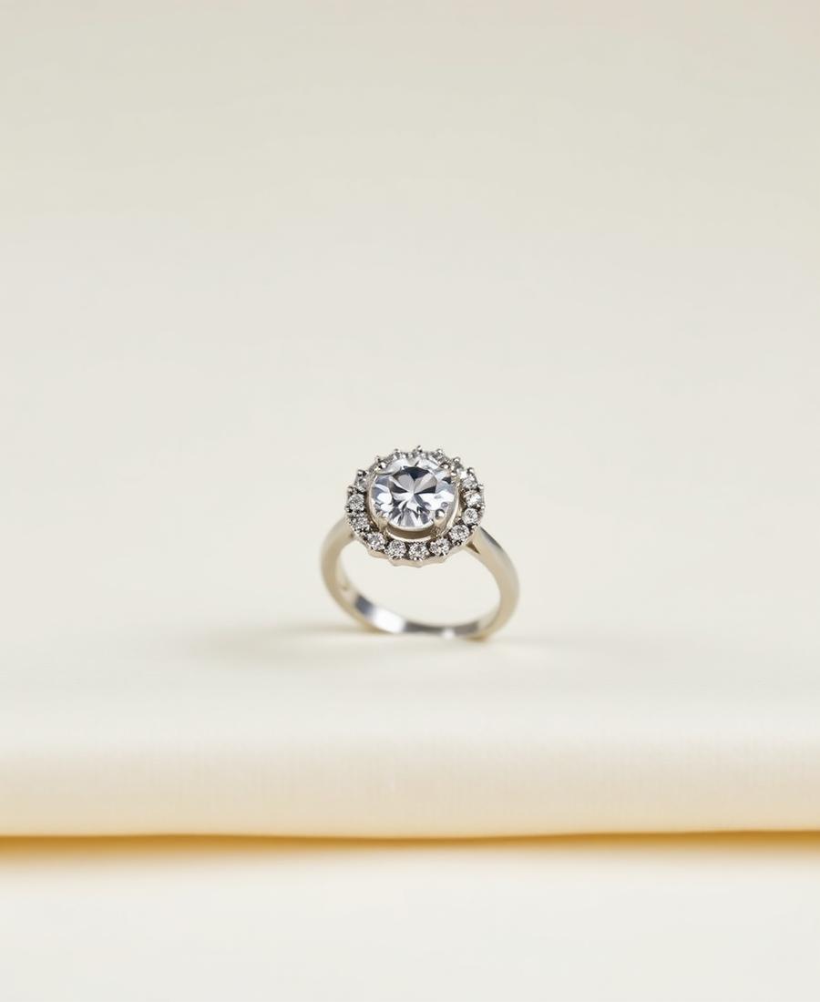 Halo 1,00 ct – 18K vitguld